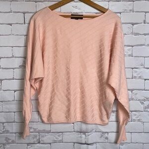Premise peach bat wing dolman sleeve lightweight cropped style sweater top SMALL